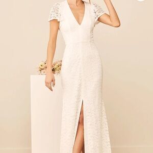 Lulu's White Lace Maxi Dress